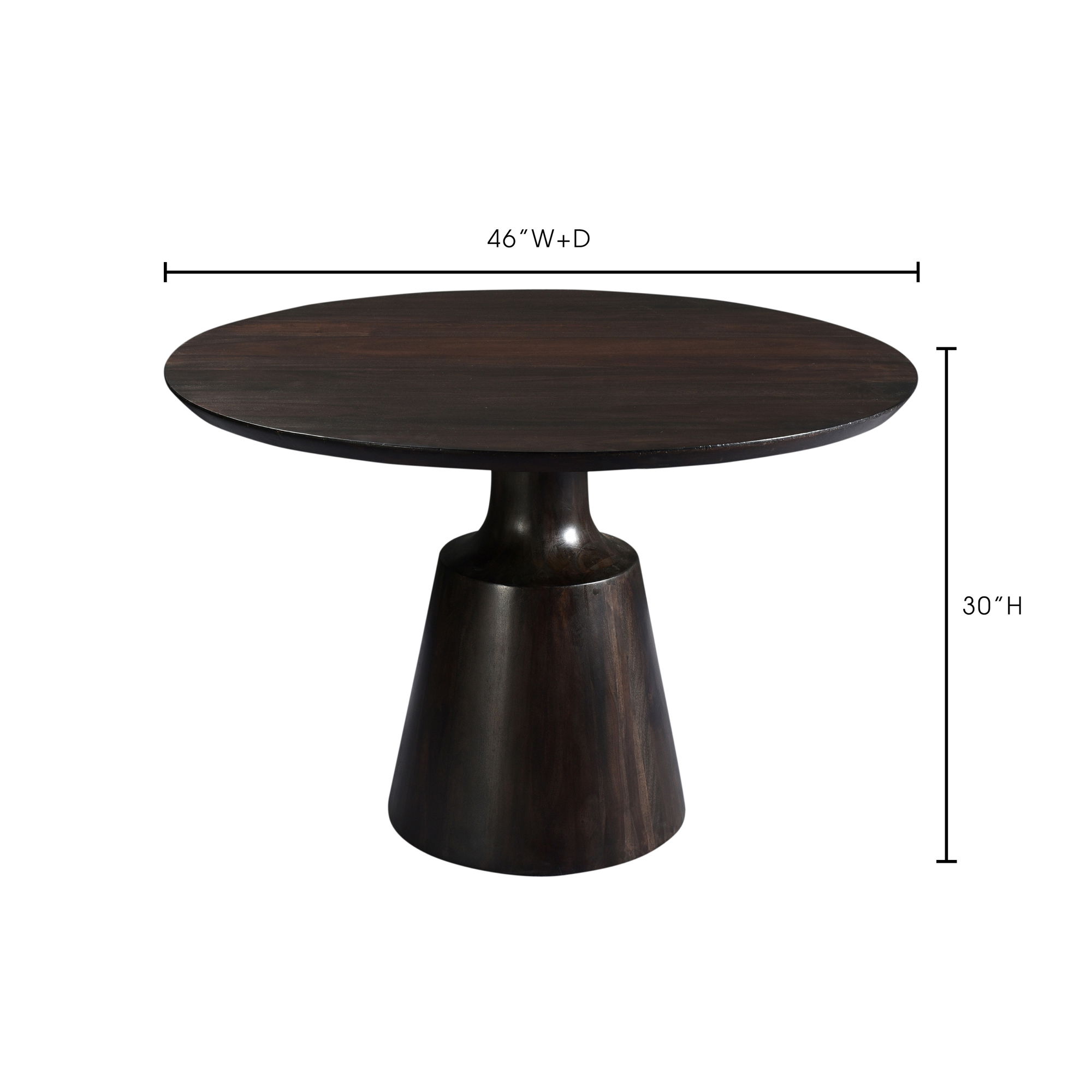 Myron Dining Table Dark Brown large image 