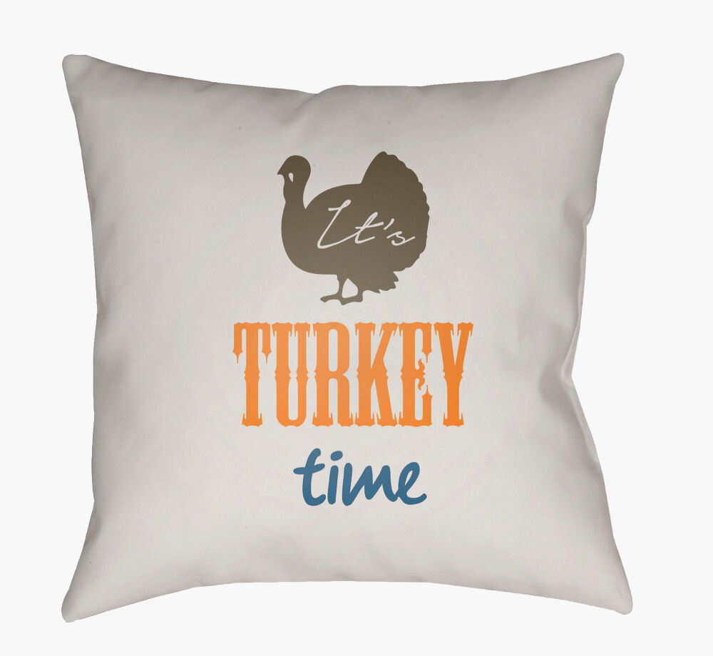 It's Turkey Time Accent Pillow, Decorative Pillow by Surya, 20" length x 20" width