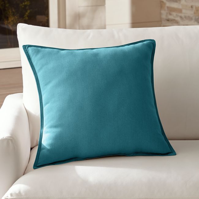 Online Designer Patio Sunbrella Bold Turquoise 20" Outdoor Pillow