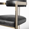 Hollyfield II 20.5L X 21.5W X 29.5H Black Leather Seat Gold Iron Frame Dining Chair thumbnail 8