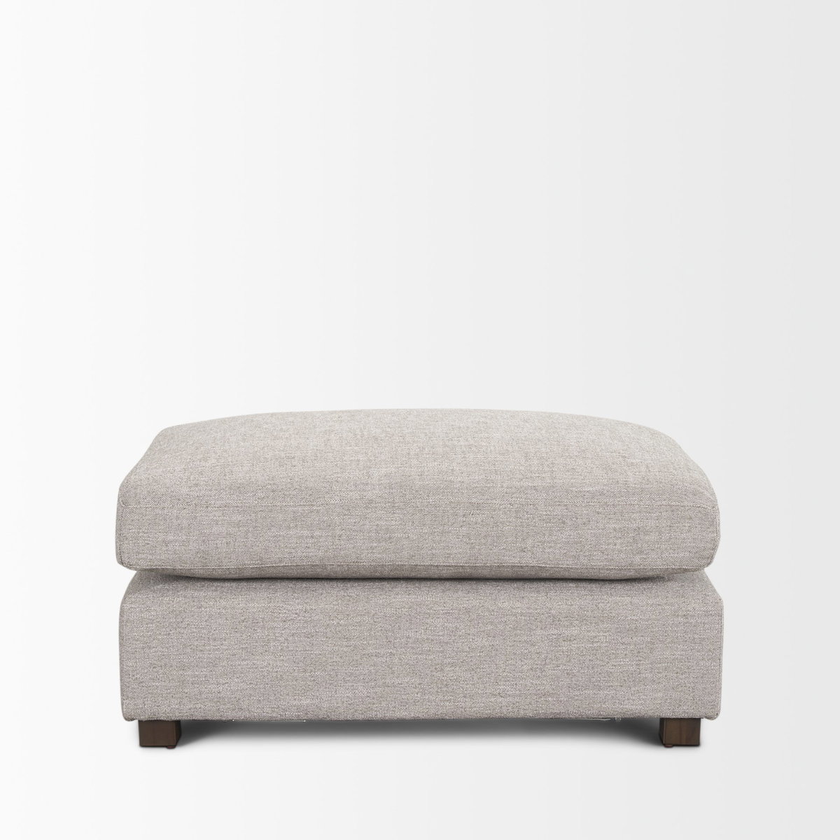 Halston Small Ottoman Light Gray Performance Fabric, Sectional Sofa by Mercana, 38.5" length x 26.5" width x 19" height View 3