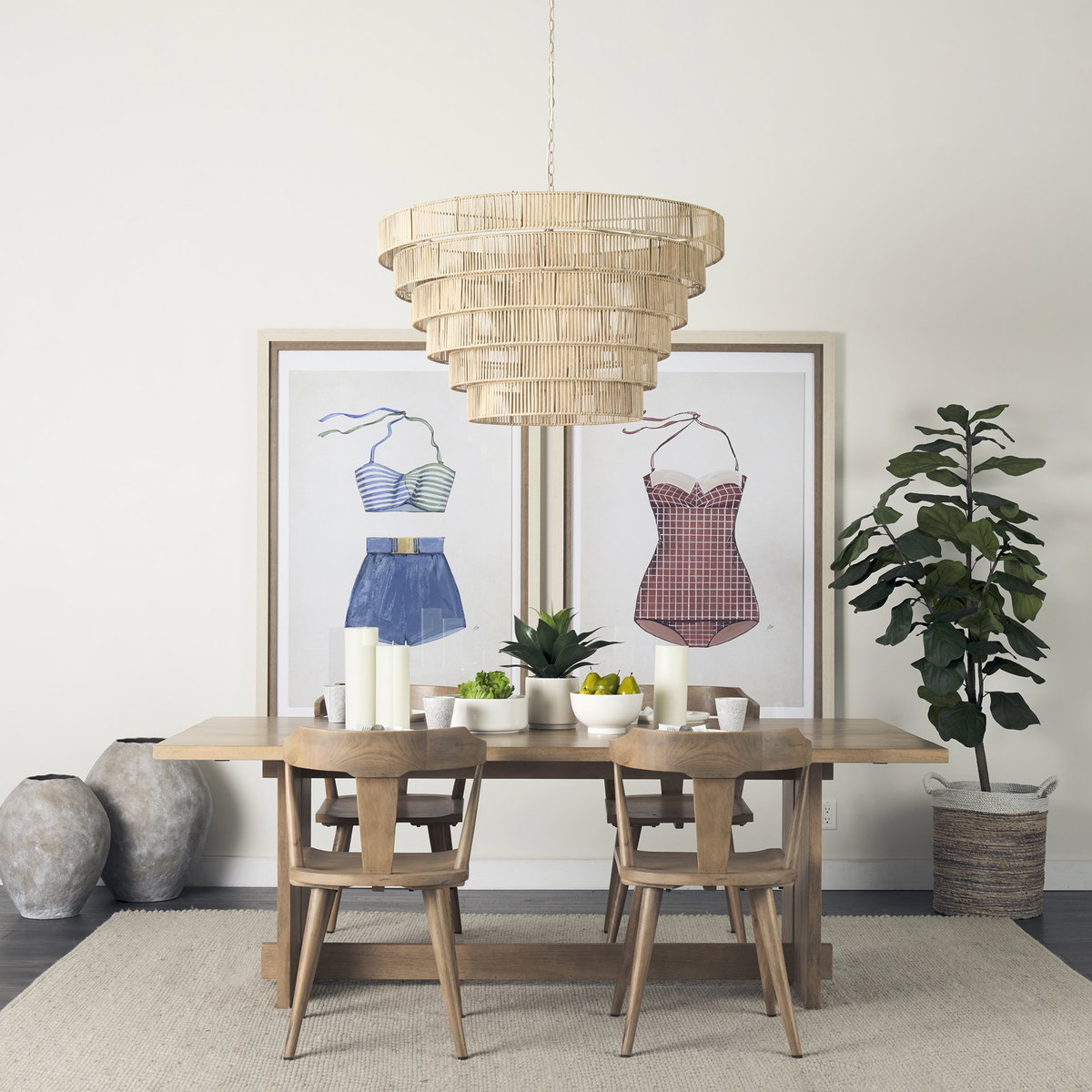 Aida 84'L x 42'W Rectangular Dining Table | Modern | Light Brown Wood | Seats 8, by Mercana, 84" length x 42" width x 30" height View 3
