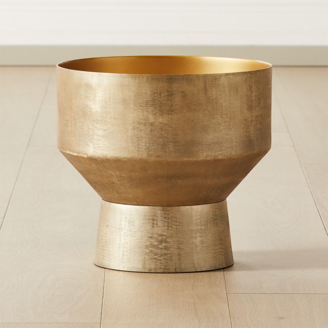 Online Designer Dining Room Bast Brass Floor Planter Small
