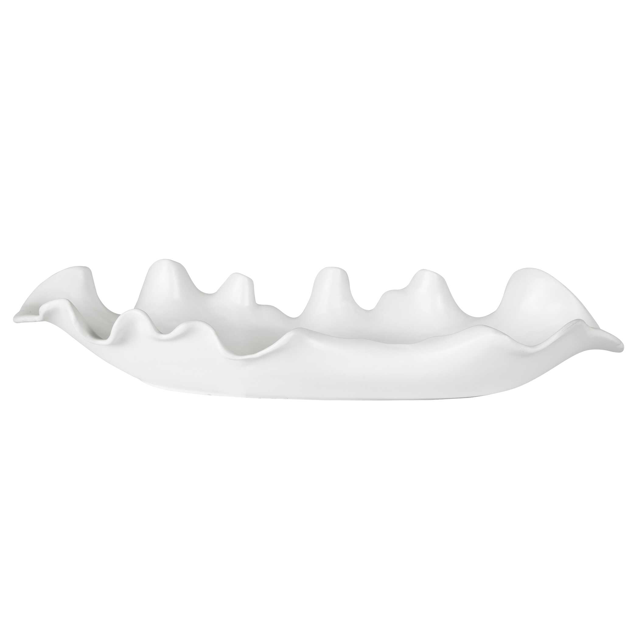 Ruffled Feathers Modern White Bowl, Decorative by Uttermost, 24" width x 4" height x 9.84" depth View 5