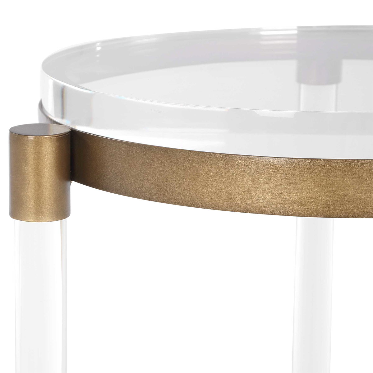 Pereira Round Acrylic Accent Table, Side & End Table by Uttermost, 13.12" width x 24.87" height x 13.12" depth View 6