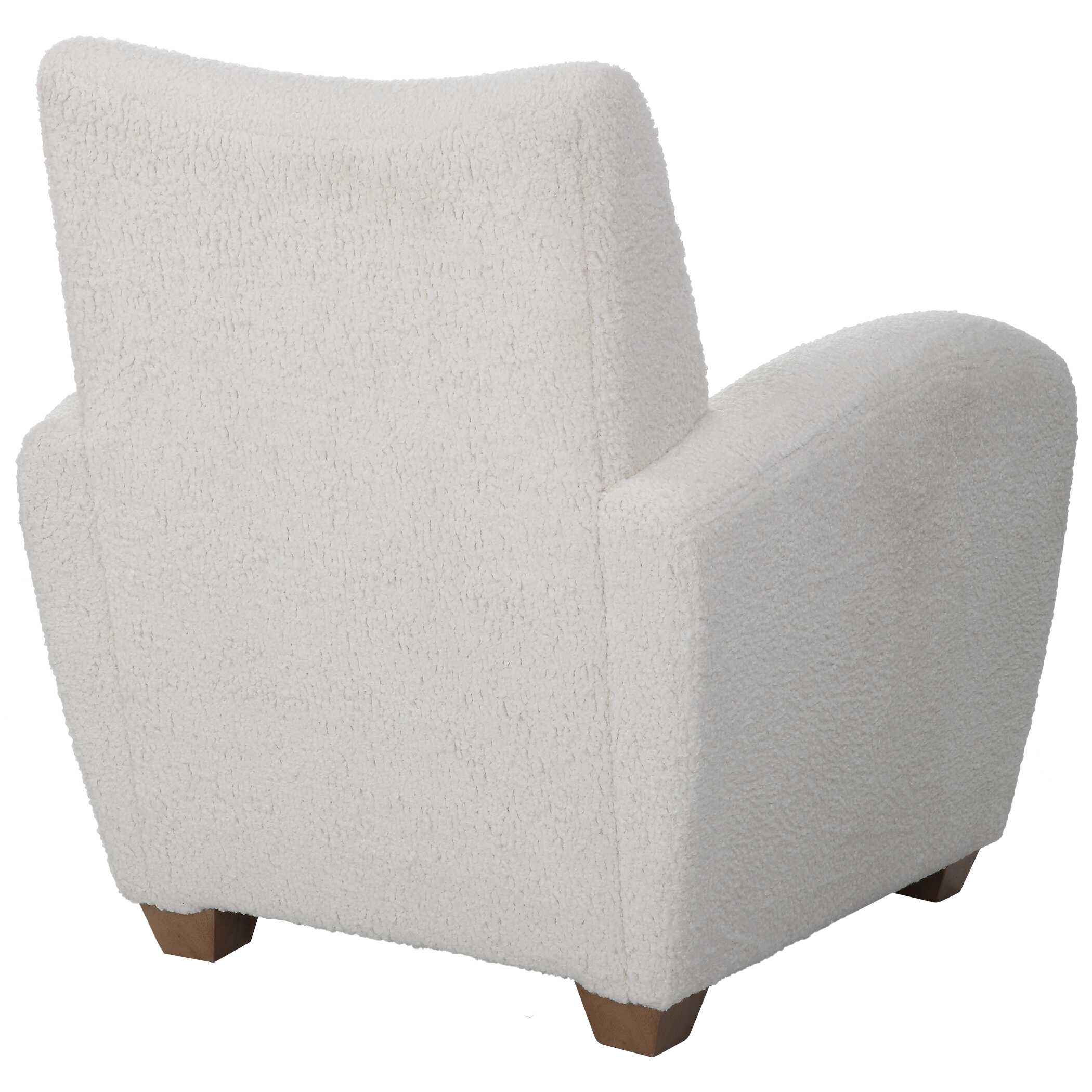 Teddy White Shearling Accent Chair large image 