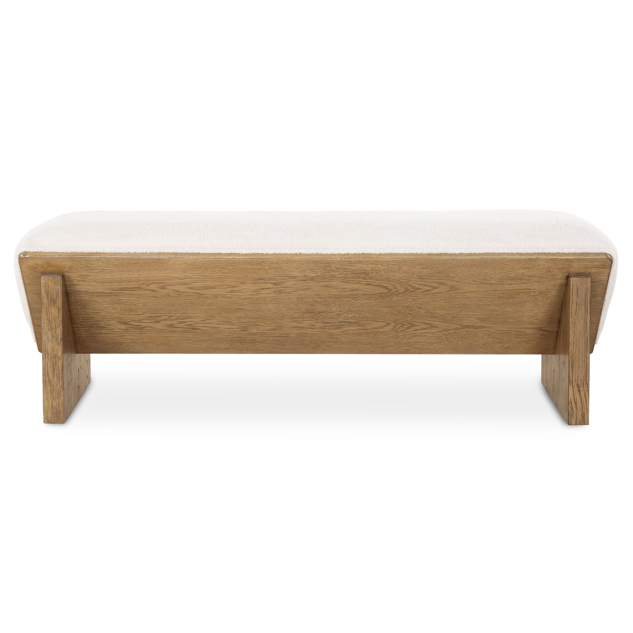 Wedged Ivory Fabric Bench large image 