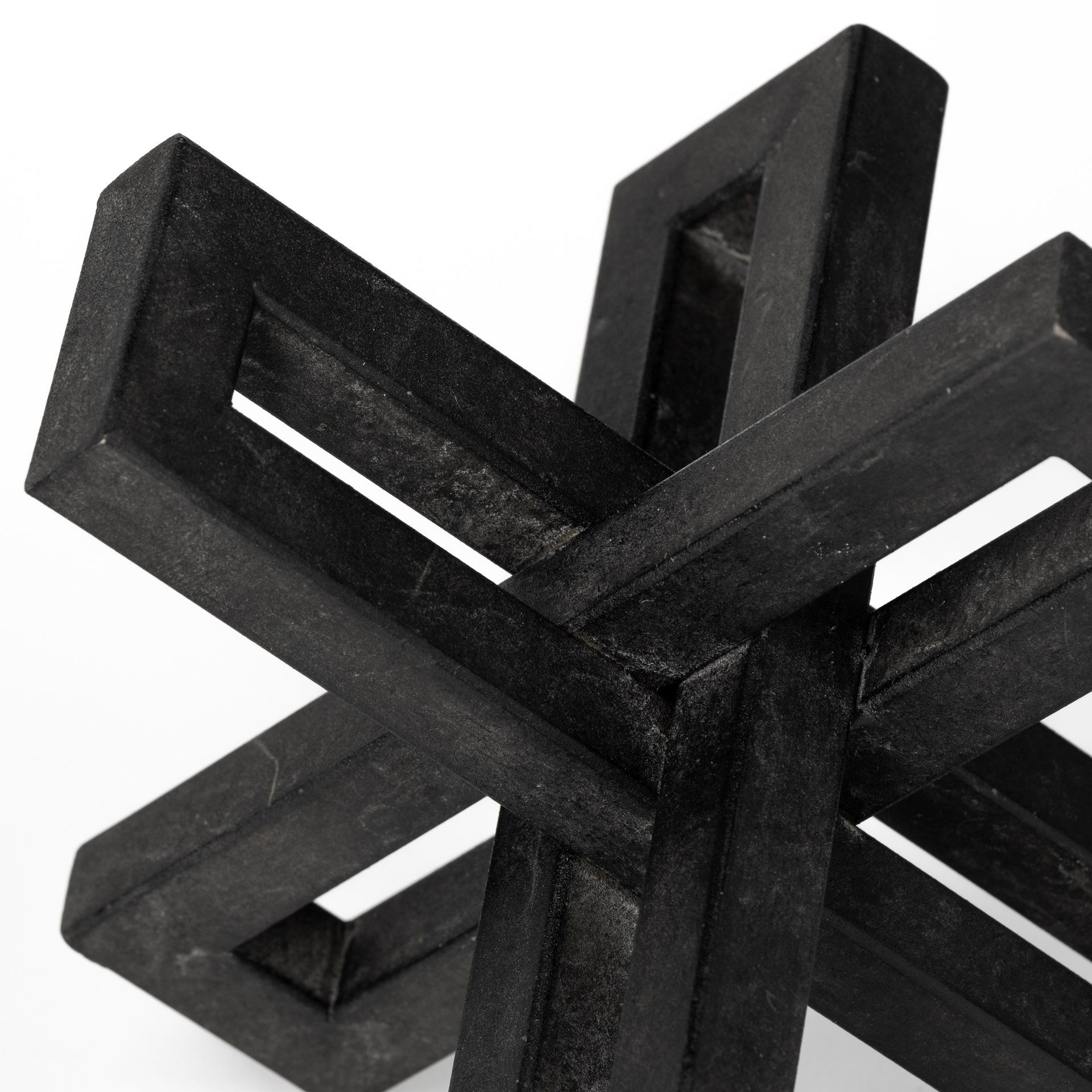 Aleph (Set of 3) Black Metal Small Medium & Large Jacks, Decorative Object by Mercana, 4" length x 4" width x 4" height View 7