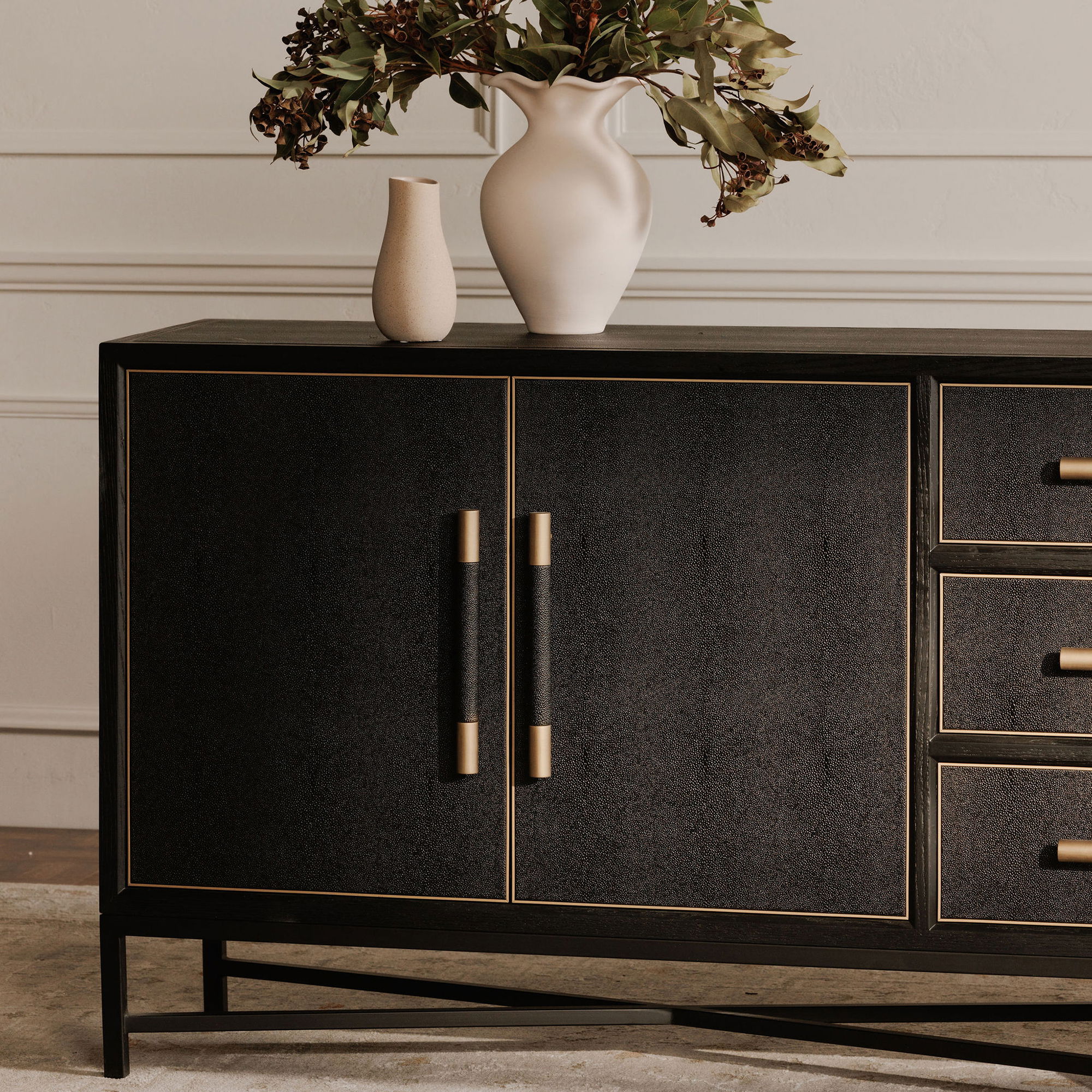 Mako Sideboard Large Black, Cabinets & Sideboard by Moe's Home, 100" width x 33.86" height x 17.72" depth View 8