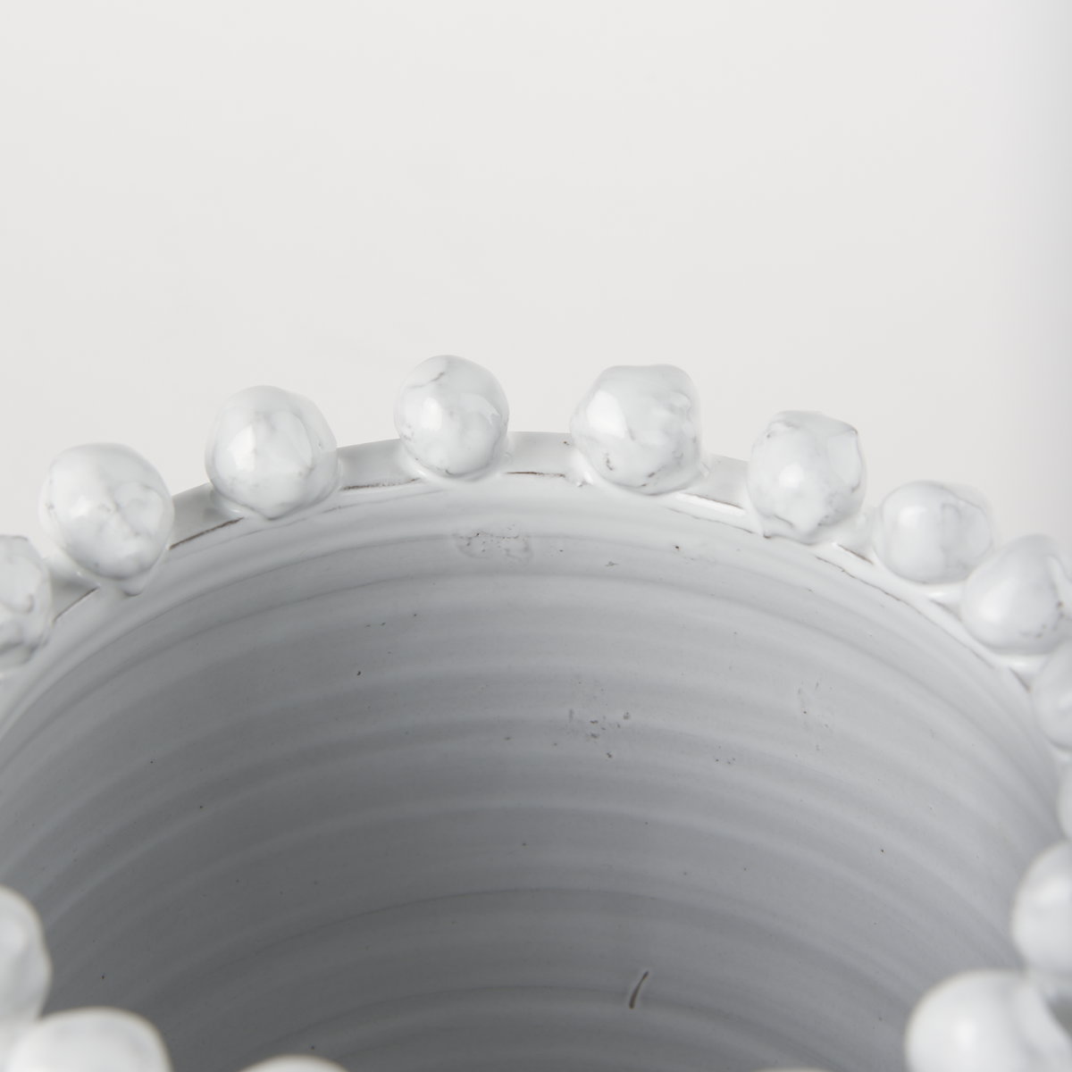 Basin Small Off-White Glazed Vase, by Mercana, 8.07" length x 8.07" width x 9.06" height View 7