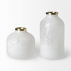 Pearl Short White Gold Rim Glass Vase thumbnail 5