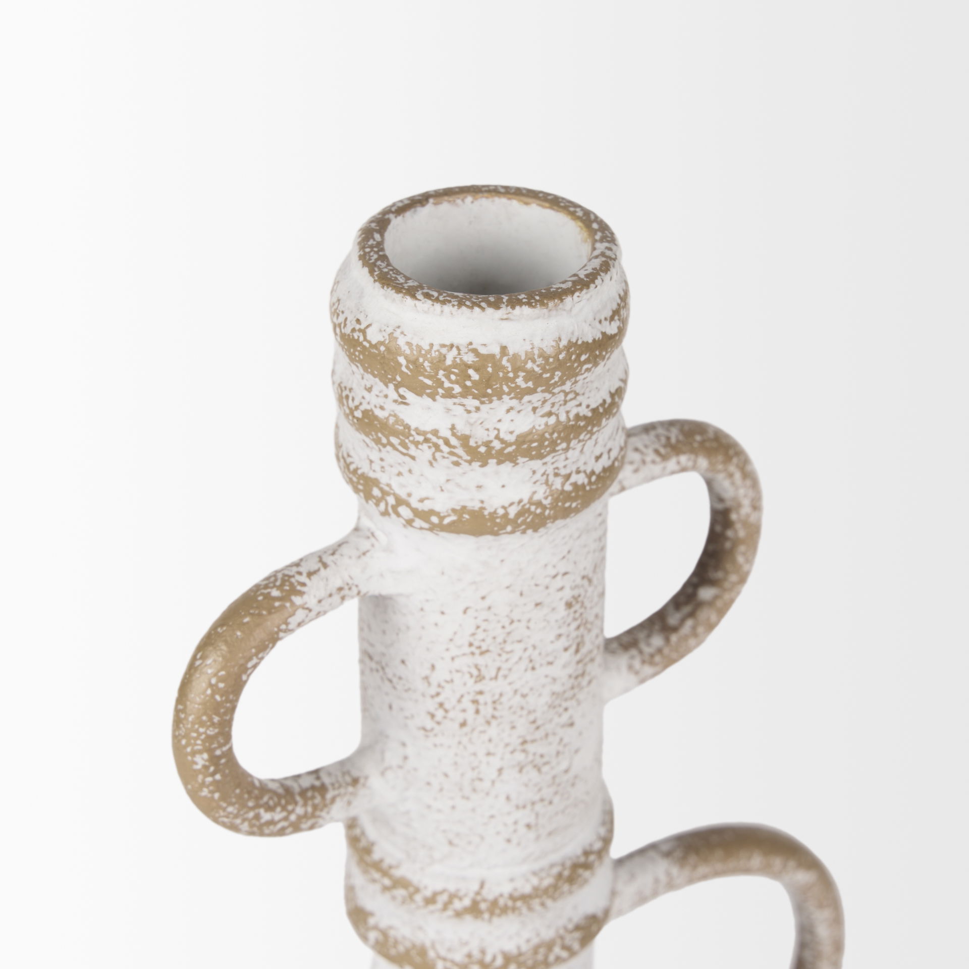 Ziva Large Distressed White Metal Sculptural Object, Decorative Object by Mercana, 5.91" length x 3.94" width x 13.78" height View 6