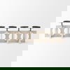 Cambie  Natural Wood with Black Metal Candle Holders thumbnail 1