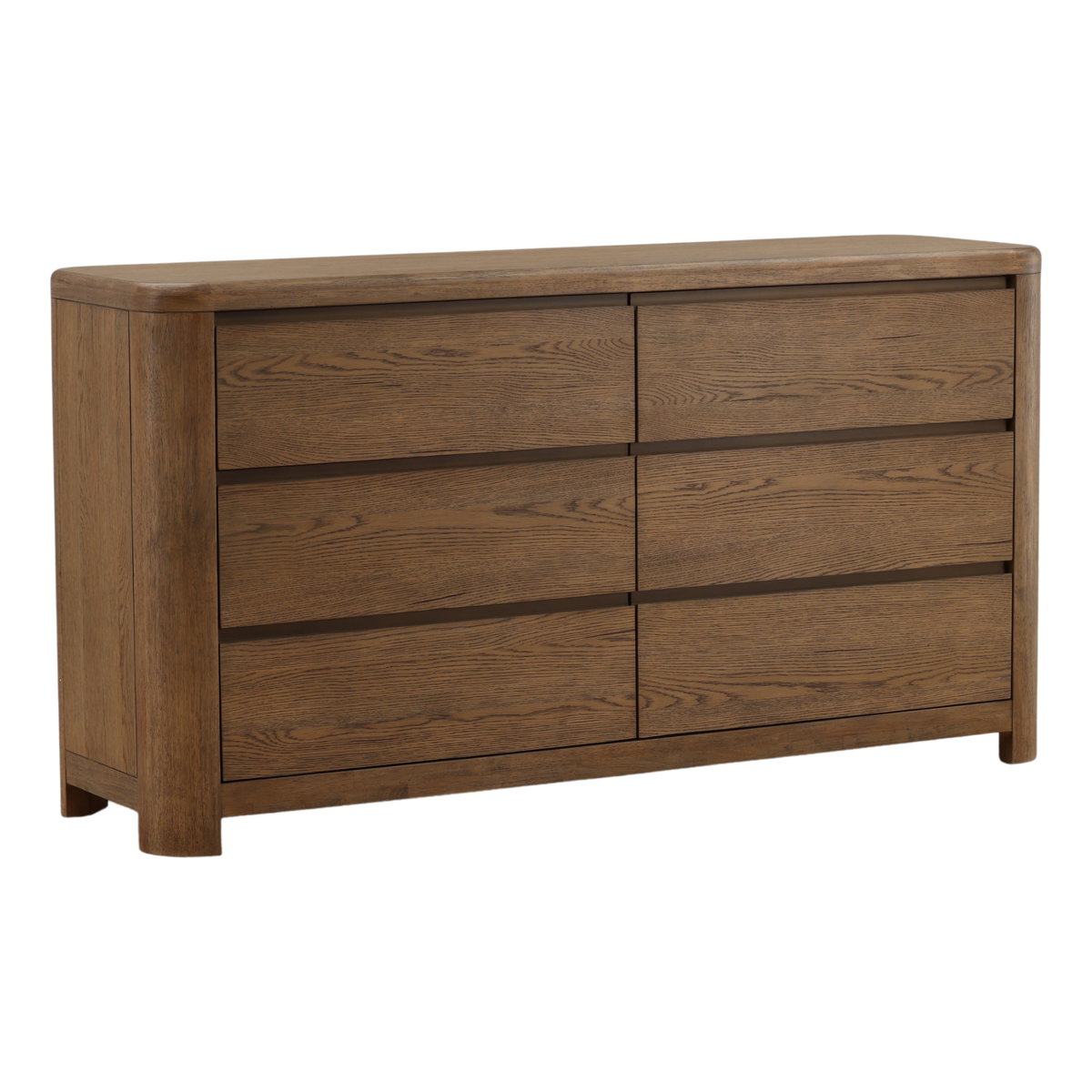 Chadwick Dresser Brown, by Dovetail, 67" width x 35.5" height x 19.75" depth View 1
