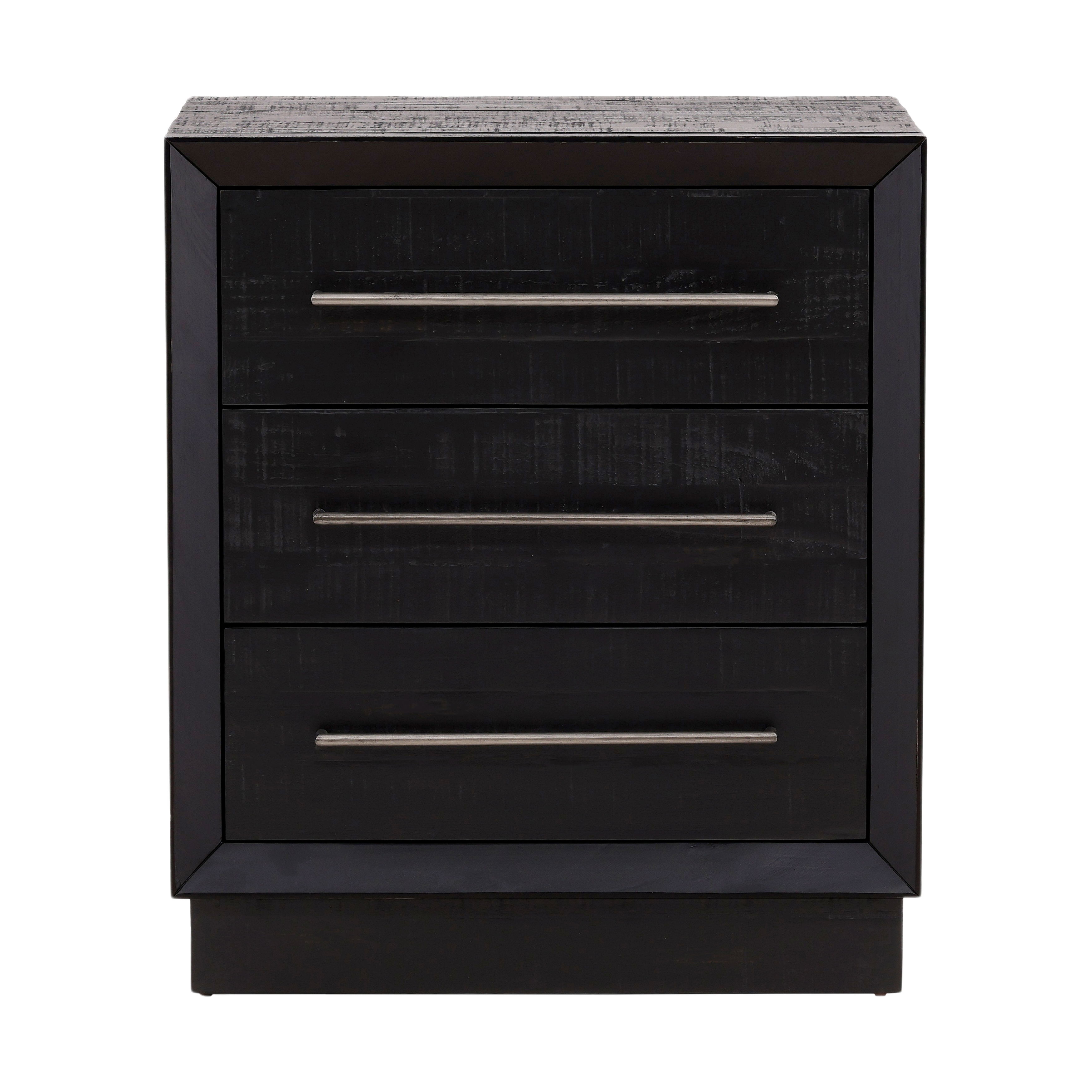 Humphreys Nightstand Black, by Dovetail, 26.1" width x 28.9" height x 18.1" depth View 2