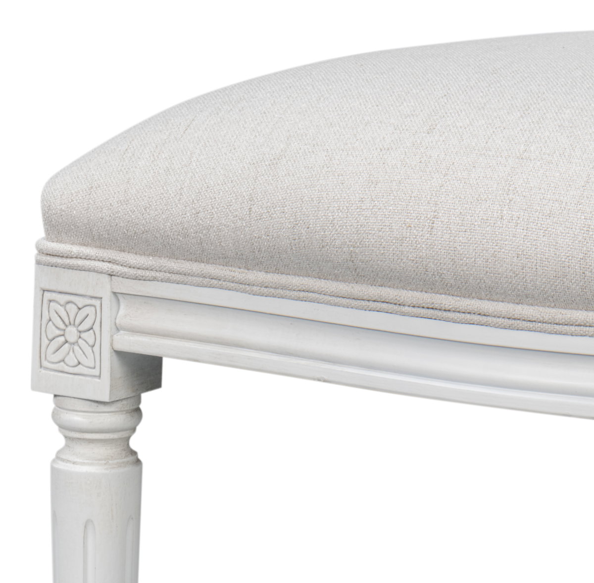 Hugo Oval Side Chair  Cortina White, by Sarreid, 1'11" length x 1" width x 3'2" height View 12