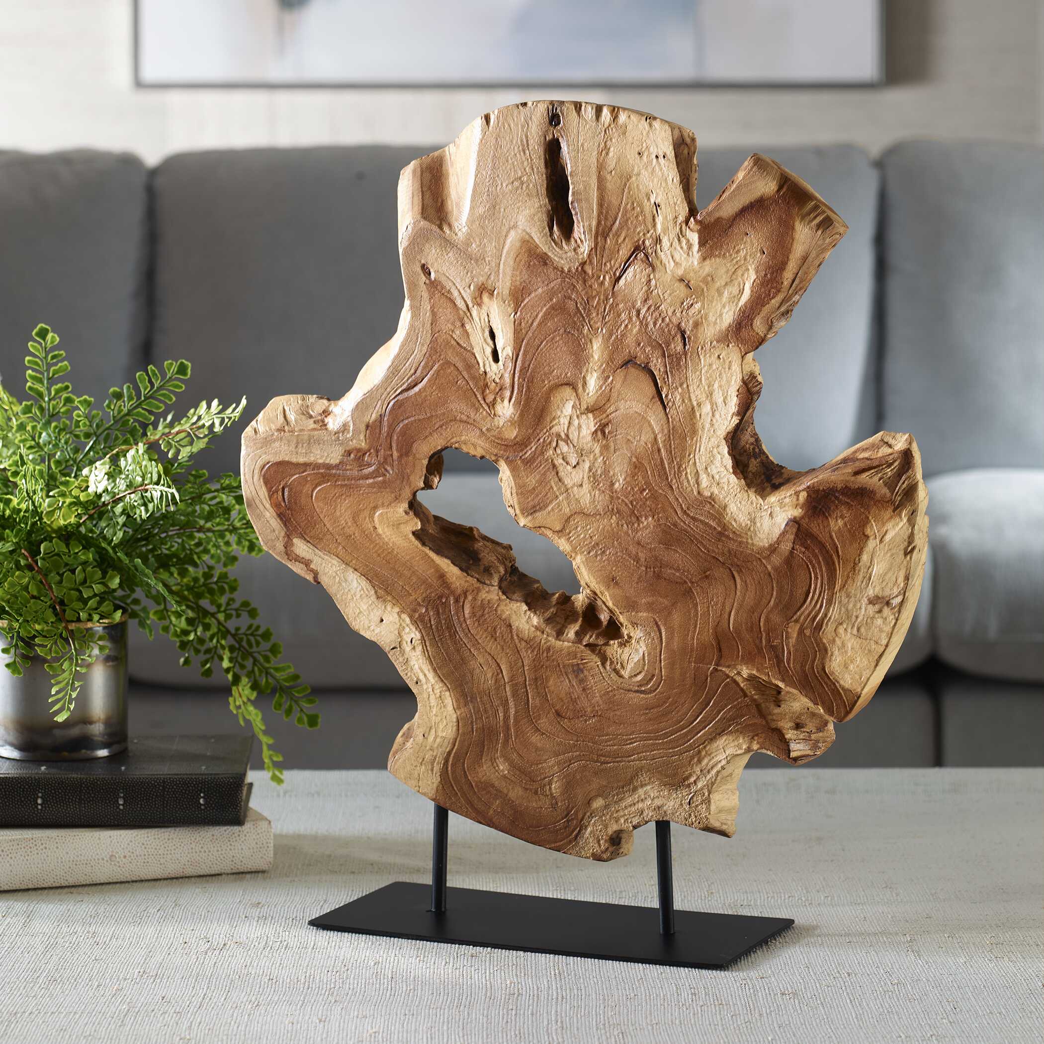 Bahati Wood Natural Sculpture, Decorative by Uttermost, 19.7" width x 22.8" height x 5.5" depth View 2