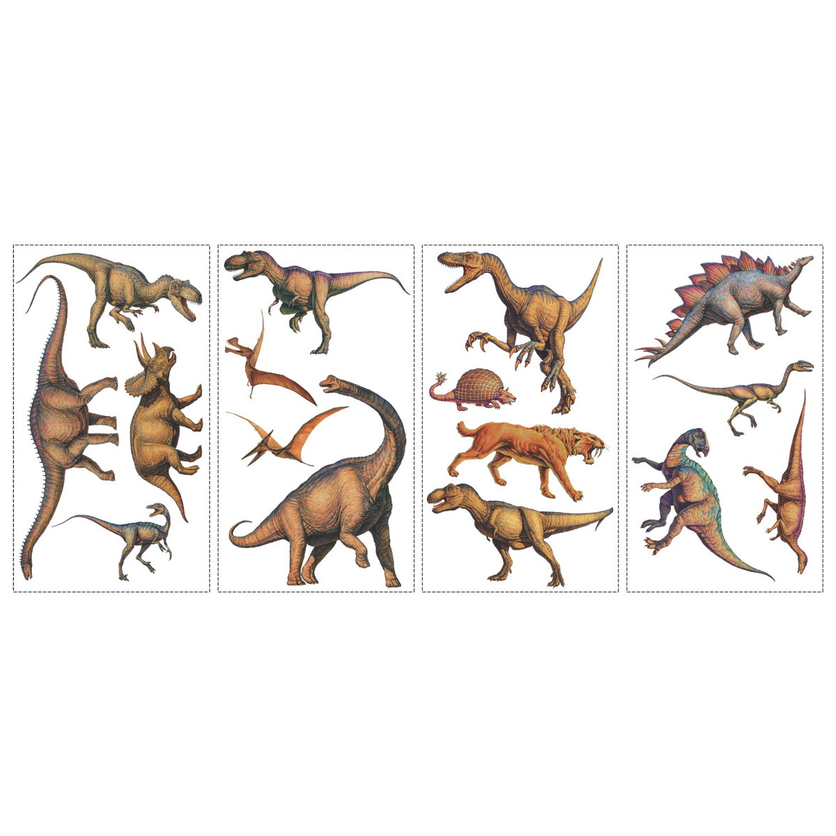Dinosaurs (Lifelike) Wall Decals, by York Wall, 1'6" length x 10" width x 2" depth