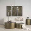 Britton Gold Metal with Clear Glass Globes 6-Light Chandelier, by Mercana, 47" length x 27" width x 33" height thumbnail 2