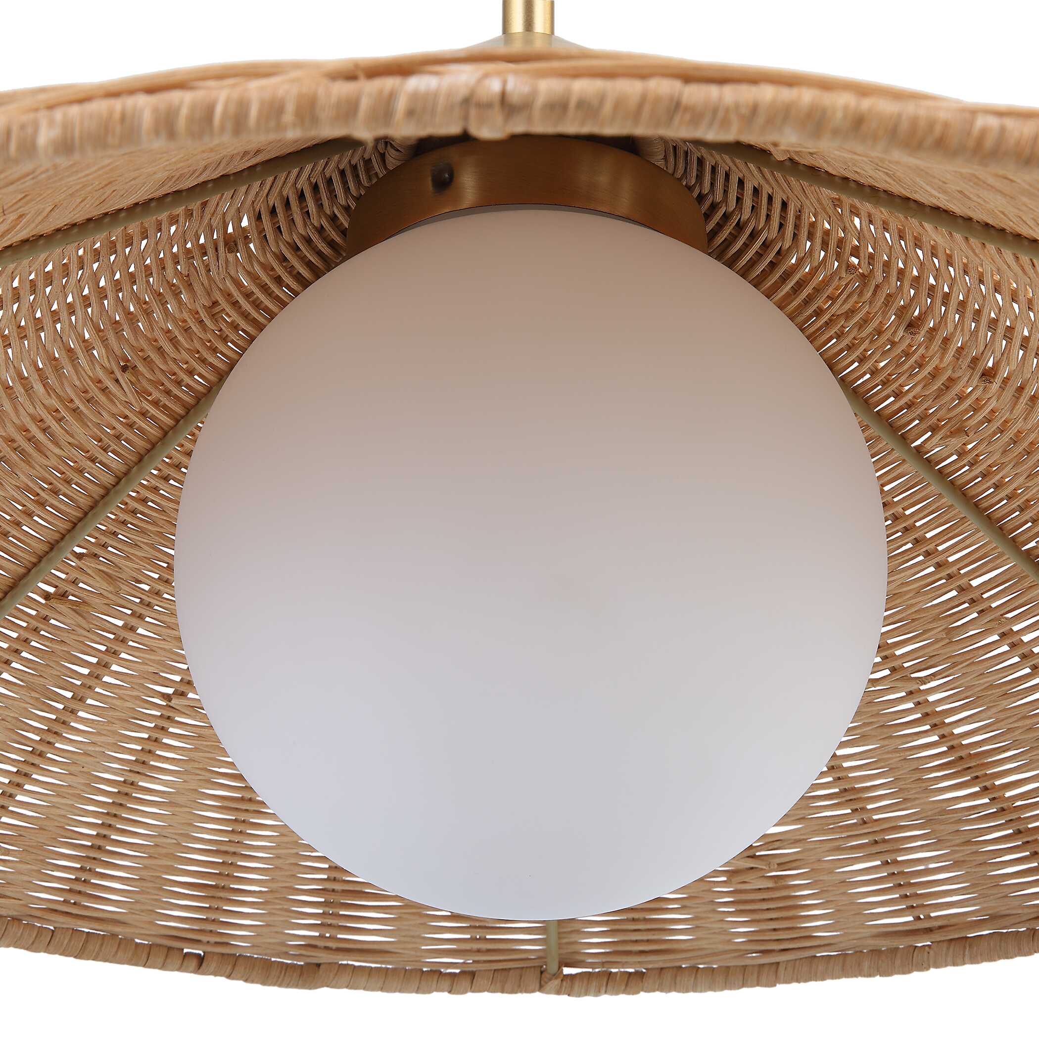 Phuvinh 1 Light Rattan Shade Pendant, Ceiling Light by Uttermost, 20" width x 9.5" height x 20" diameter x 20" depth View 7