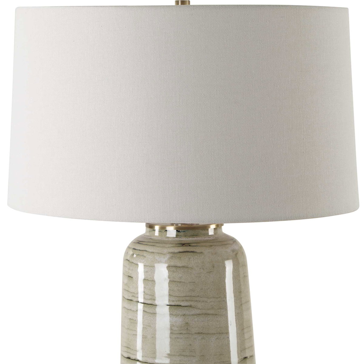 Strata Tan Glaze Table Lamp, by Uttermost, 1'6" width x 2'2.25" height x 1'6" depth View 6