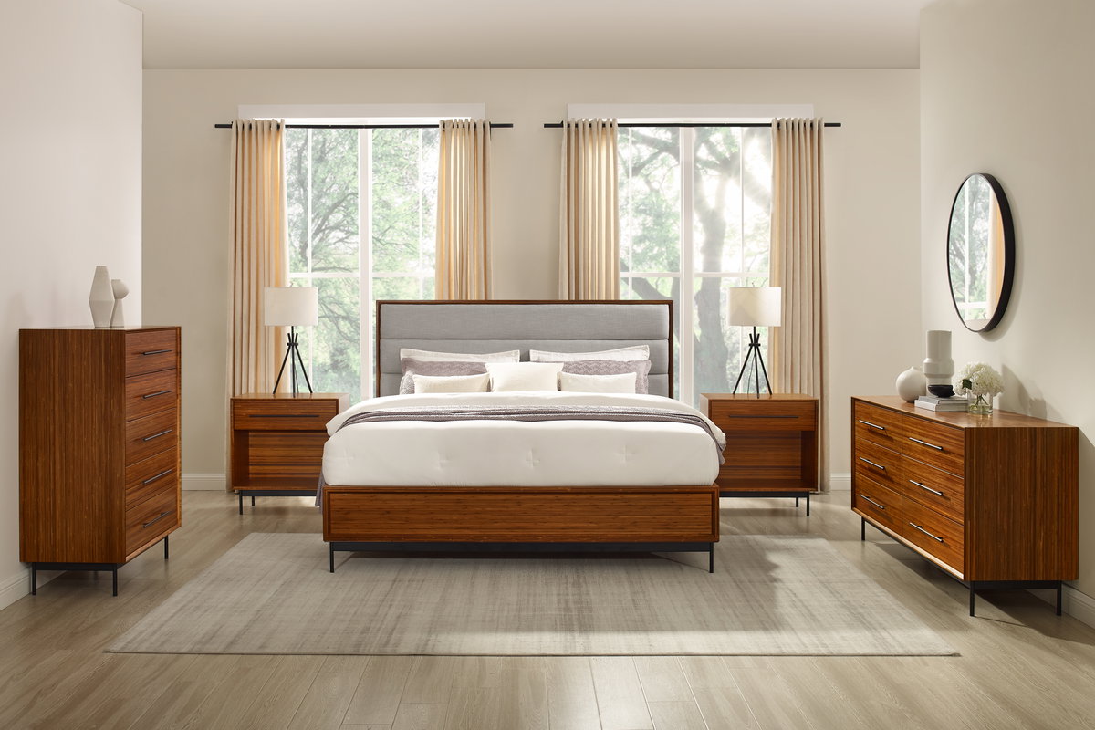Taylor Queen Bed, Amber, by Greenington, 84" length x 63" width x 17.5" height View 8