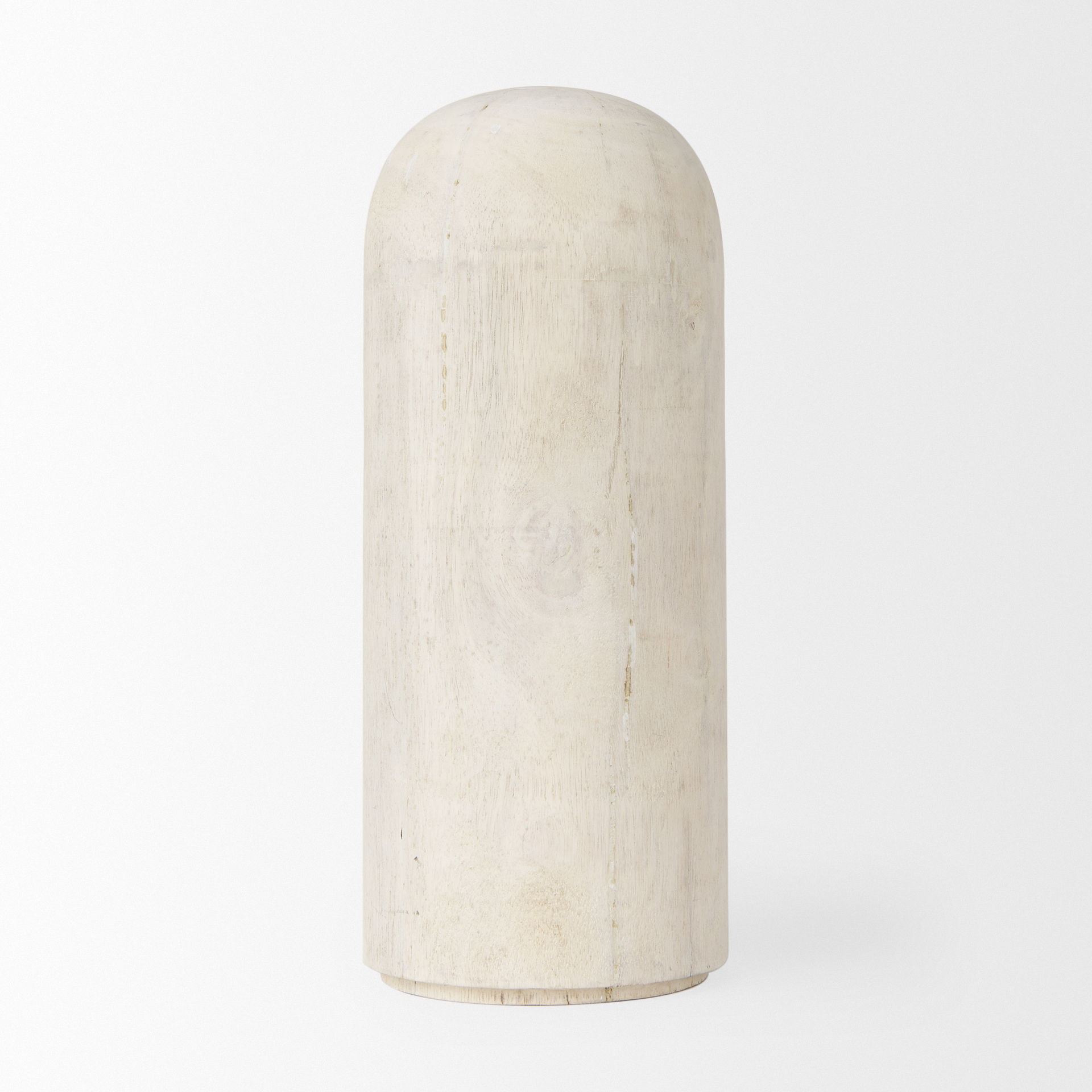 Knox Tall White-Wash Wood Decorative Object, by Mercana, 6" length x 6" width x 14" height View 4