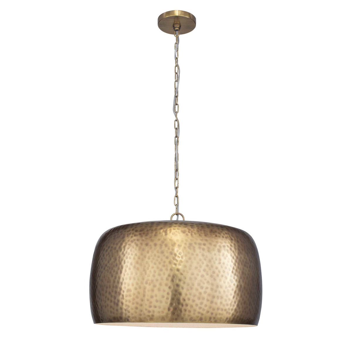 Lemont Hammered Brass 1 Light Pendant, Ceiling Light by Uttermost, 24" width x 15.5" height x 24" diameter x 24" depth View 5