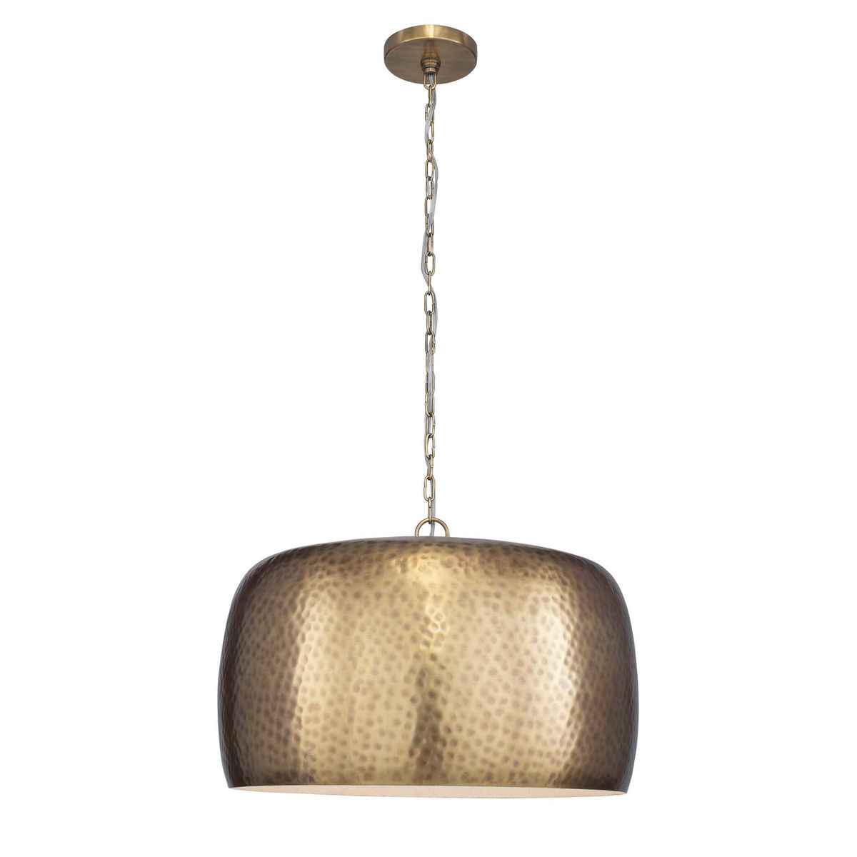 Lemont Hammered Brass 1 Light Pendant, Mini Light Pendant by Uttermost, 24" width x 15.5" height x 24" diameter x 24" depth View 5