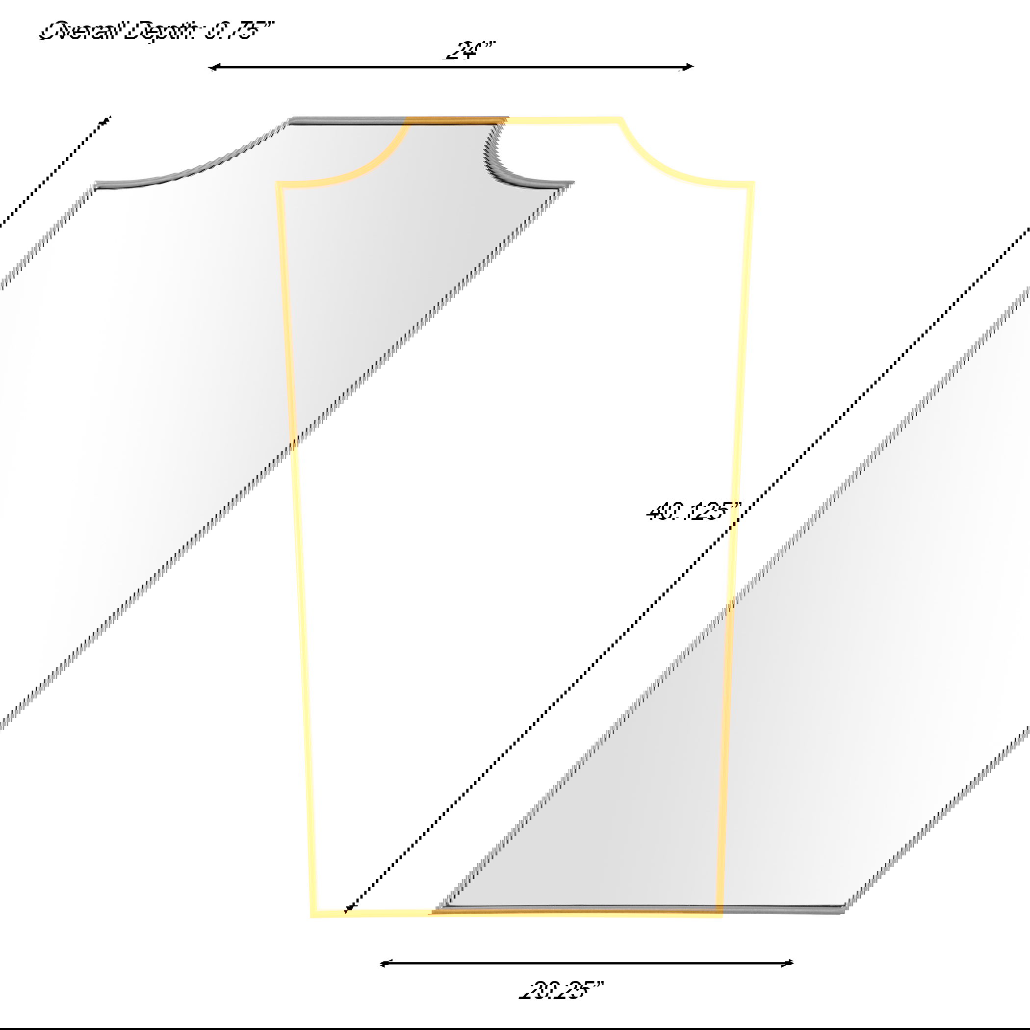 Demure Antique Gold Mirror, by Uttermost, 24" width x 40" height x 0.75" depth View 3