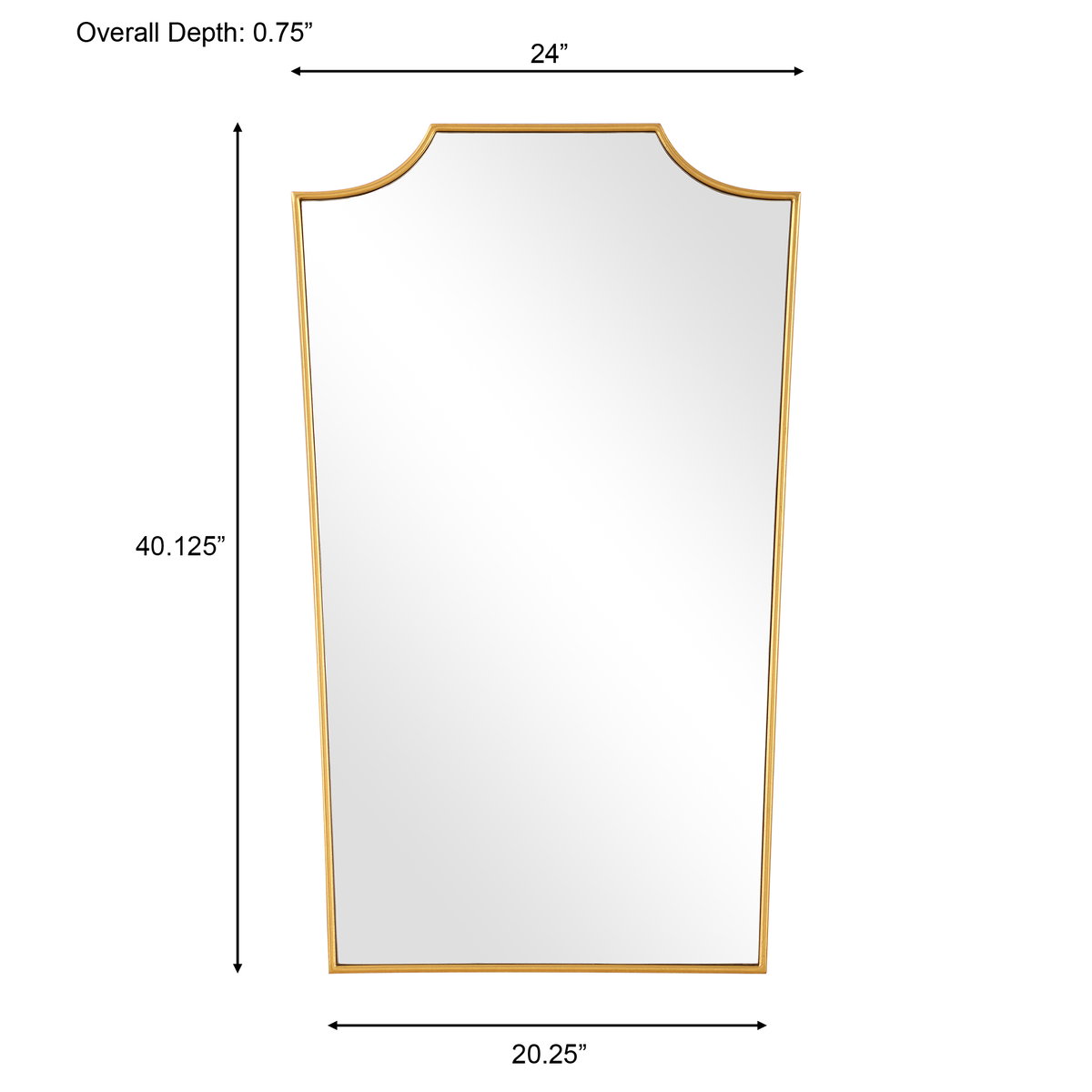 Demure Antique Gold Mirror, by Uttermost, 24" width x 40" height x 0.75" depth View 3