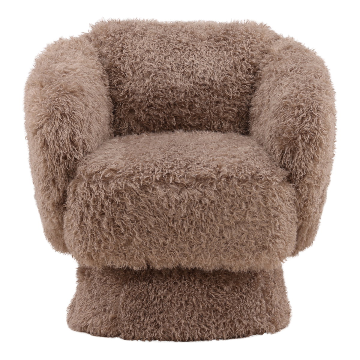 Mariam Swivel Chair Taupe, Accent Chair by Dovetail, 29.53" width x 30.12" height x 30.71" depth View 2