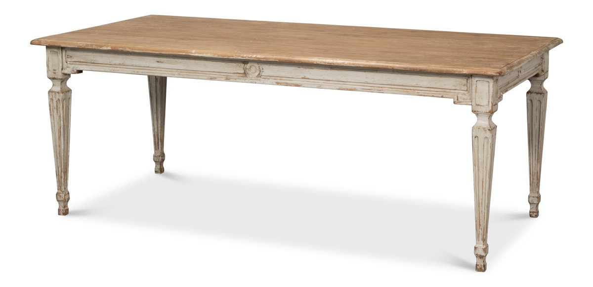 Elise Dining Table, by Sarreid, 3'1" length x 6'7" width x 2'6" height View 1