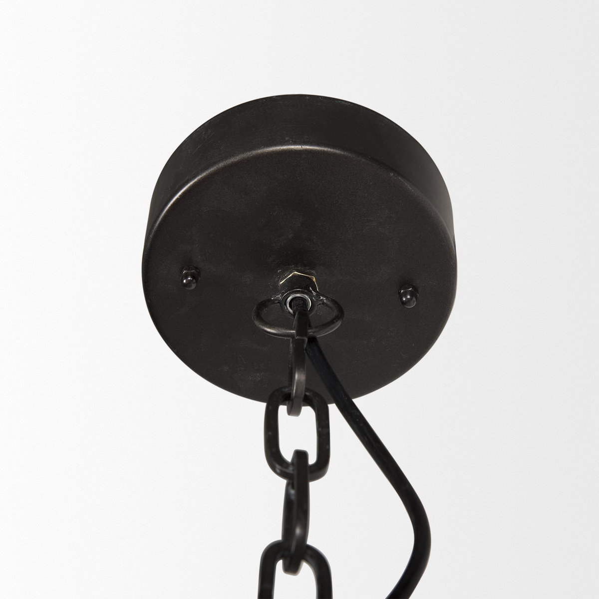 Selma Black Wood Bead and Metal Chandelier, by Mercana, 37.8" length x 33.27" width x 96.85" height View 5