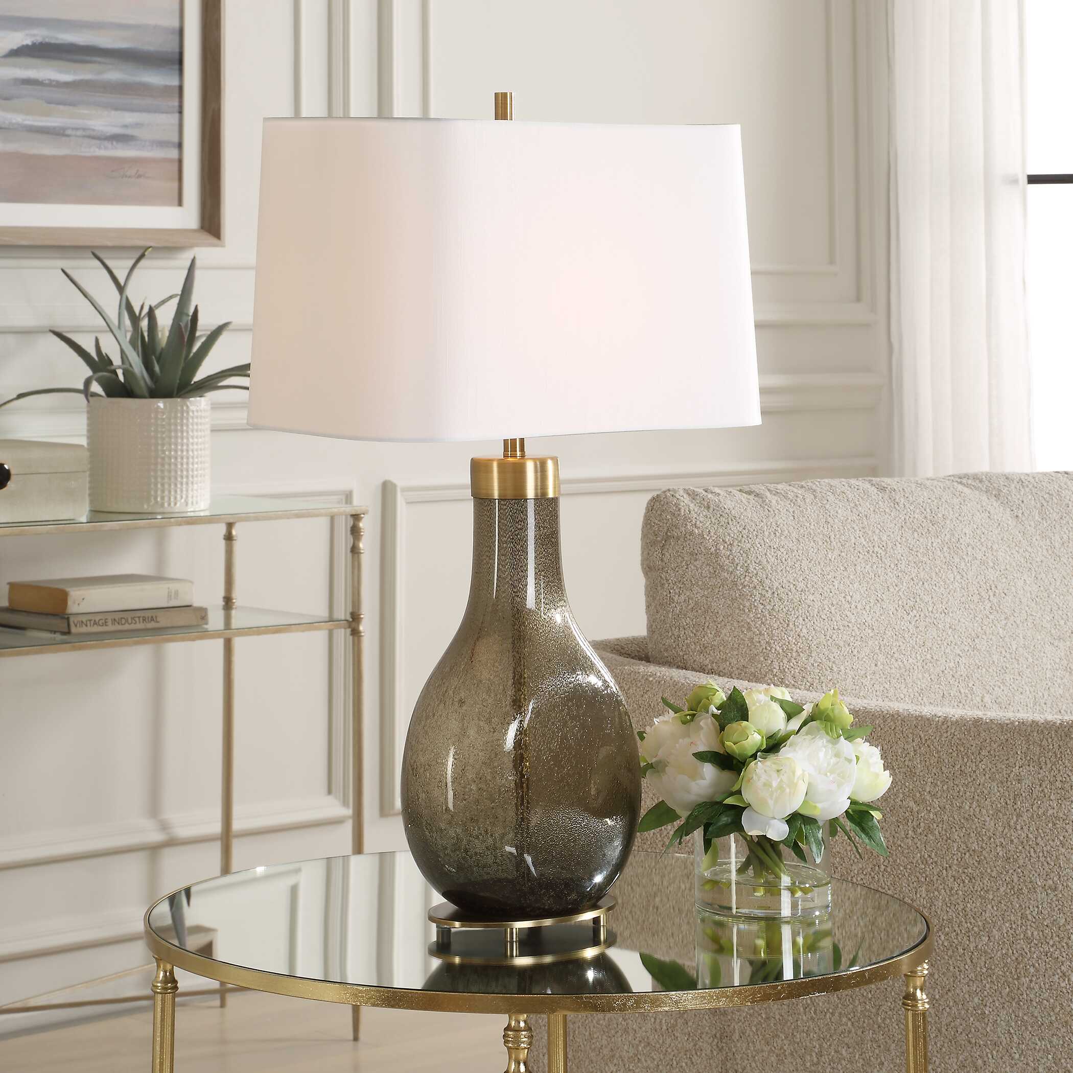 Shyla Dark Glass Table Lamp large image 
