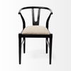 Trixie I  Black Wooden Base with Dark Taupe Fabric Seat Dining Chair, by Mercana, 20" length x 24" width x 31.25" height thumbnail 6