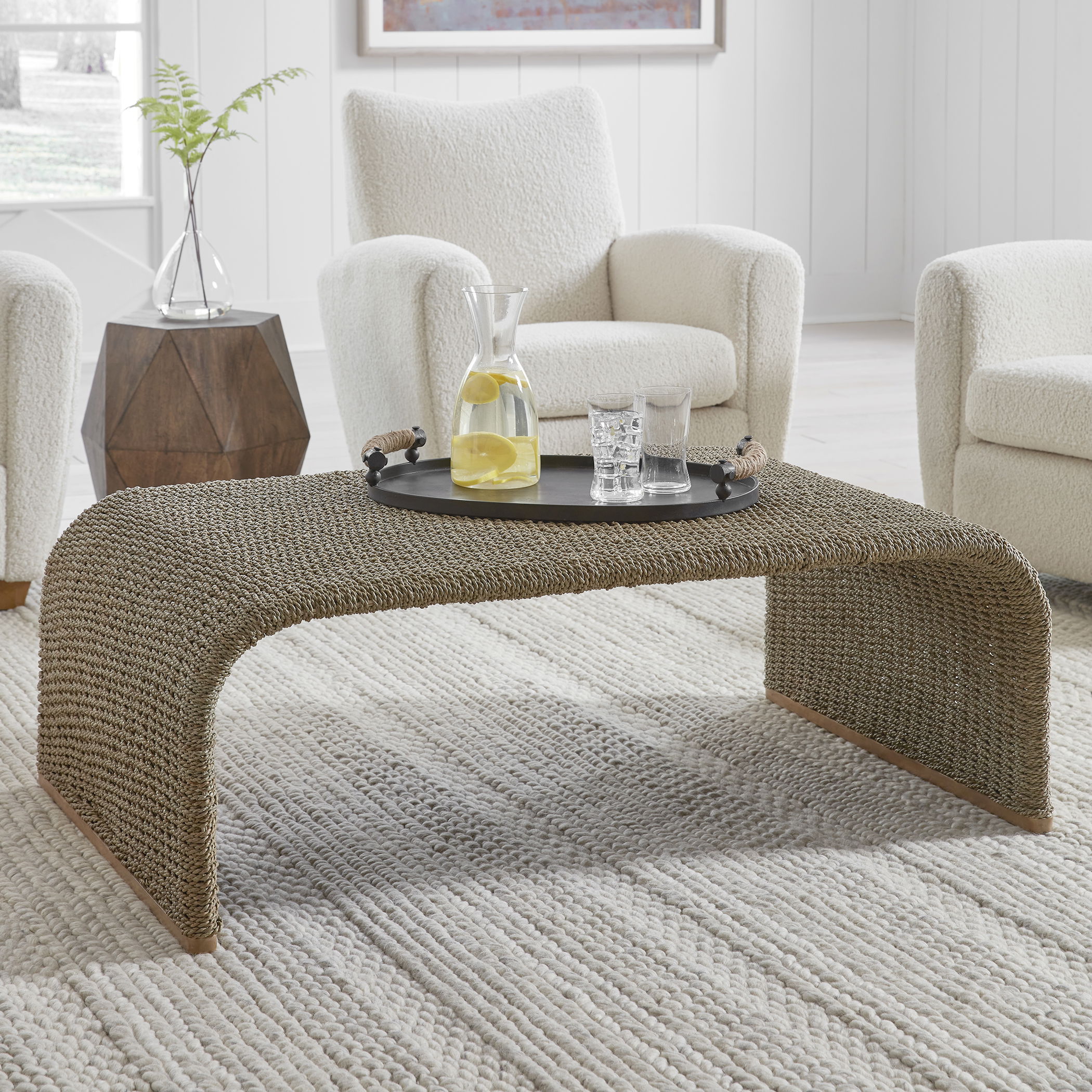 Calabria Woven Seagrass Coffee Table large image 