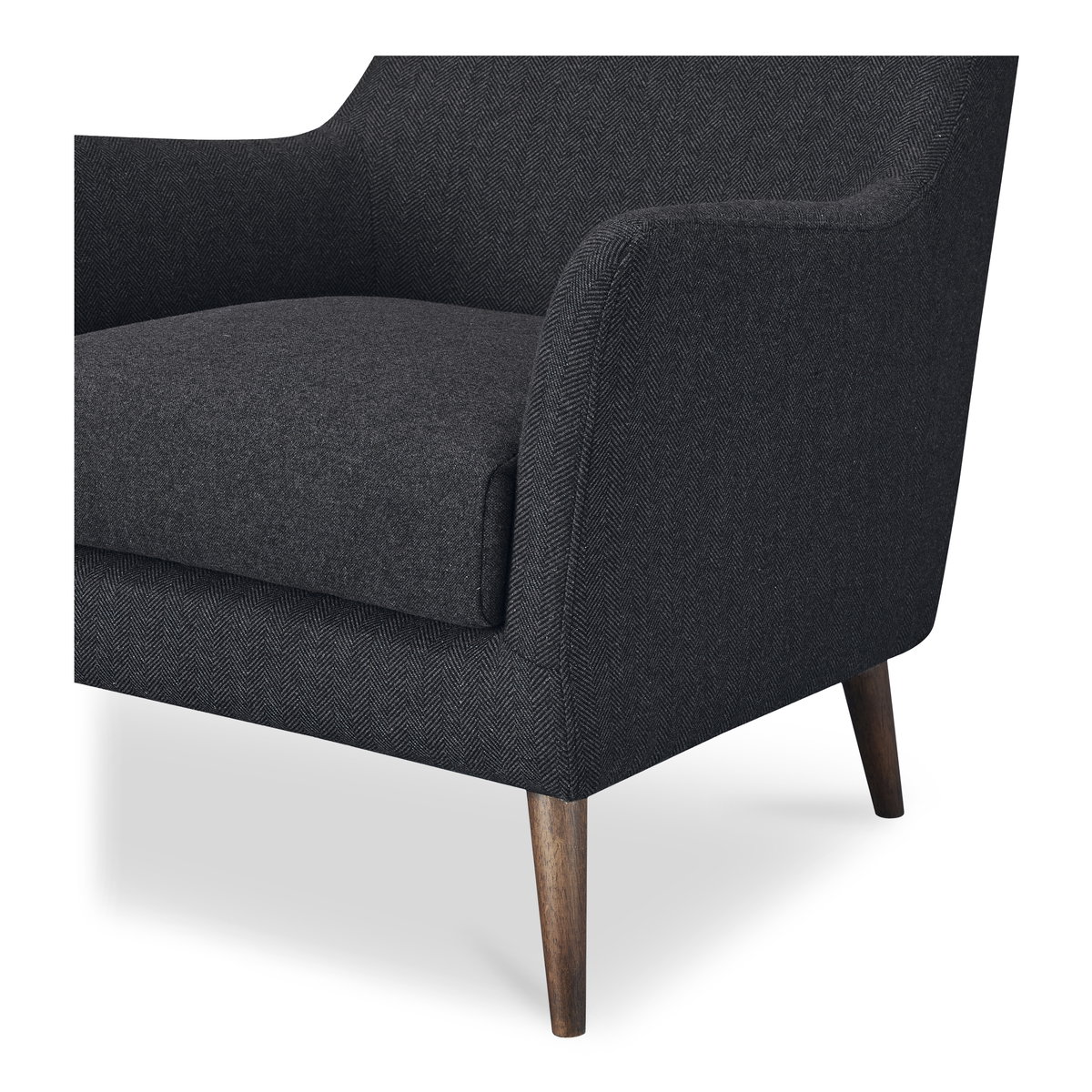 Fisher Armchair Wool Blend Charcoal, Accent Chair by Moe's Home, 28.75" width x 38.5" height x 34.25" depth View 5