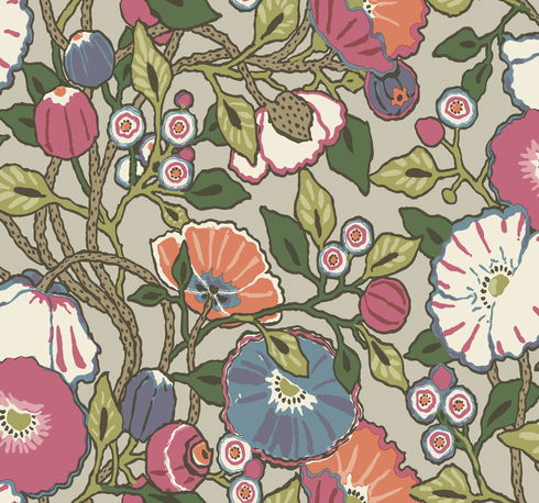 Purple Vincent Poppies Wallpaper