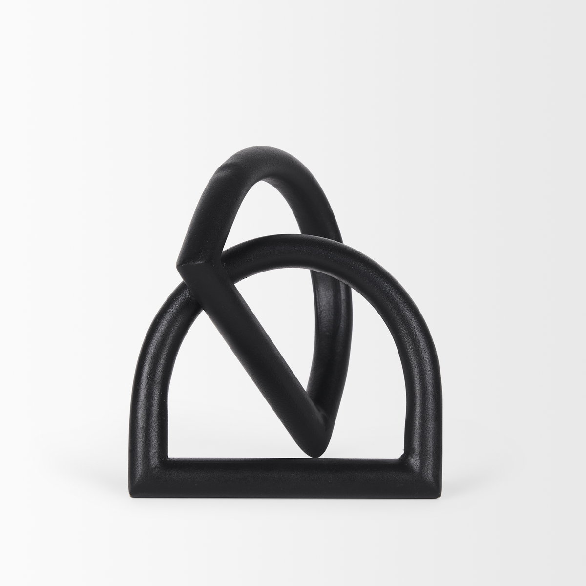 Locke Small Matte Black Metal Decorative Object, by Mercana, 5.12" length x 4.72" width x 5.31" height View 3