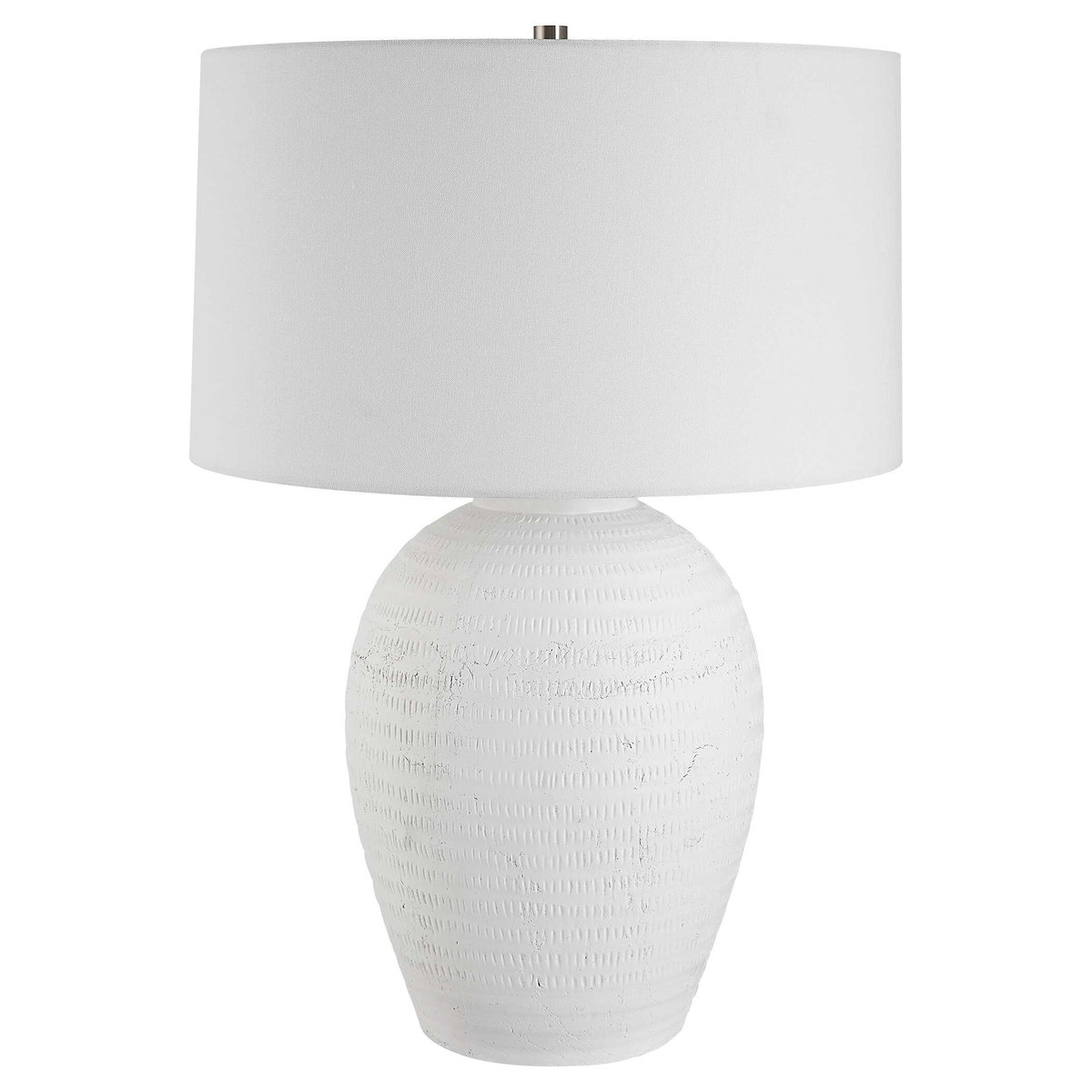 Reyna Chalk White Table Lamp, by Uttermost, 20" width x 28.5" height x 20" depth View 5