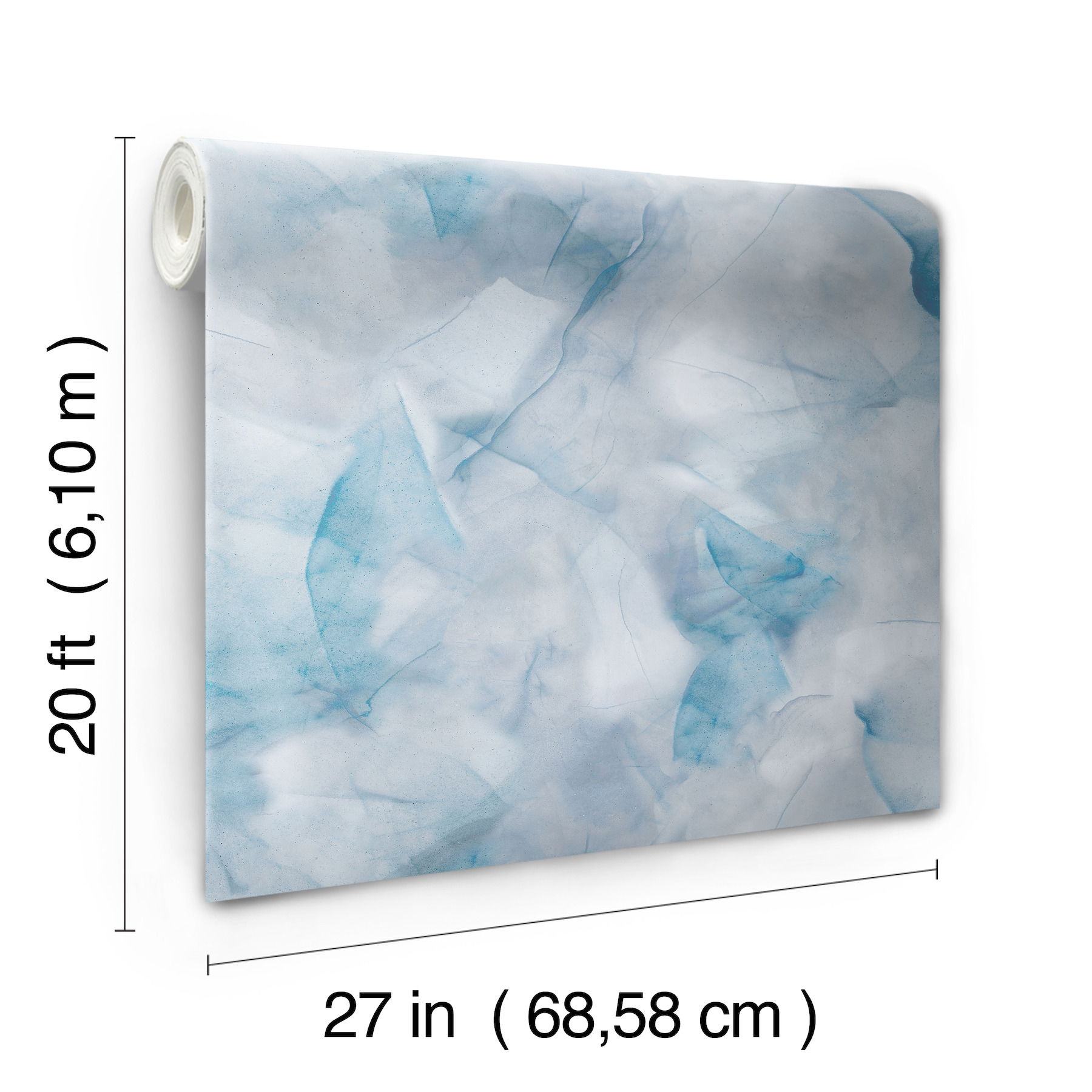 Watercolor Silks Blue Peel & Stick Wallpaper large image 
