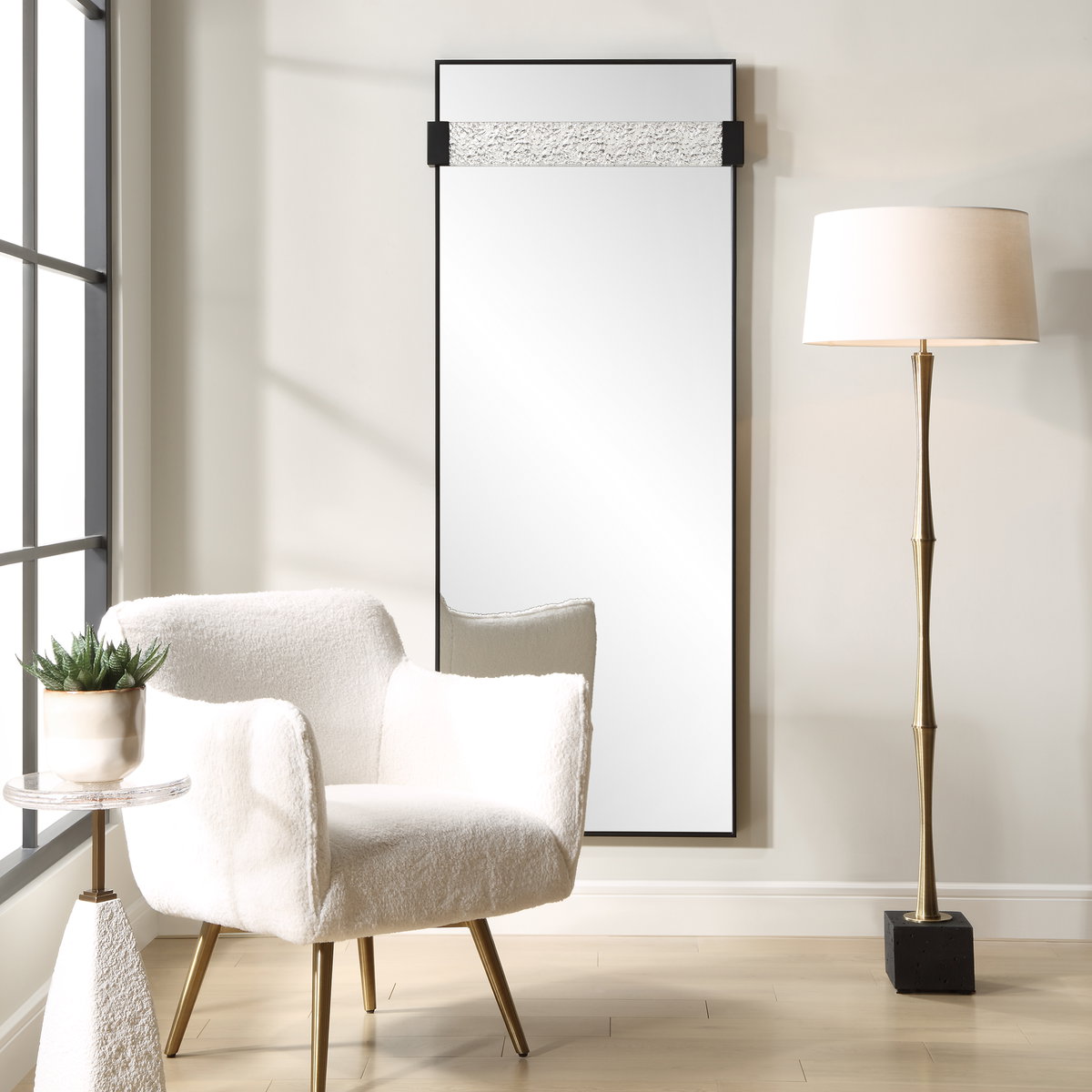 Stratton Modern Dressing Mirror, by Uttermost, 29.37" width x 72" height x 2.5" depth View 2