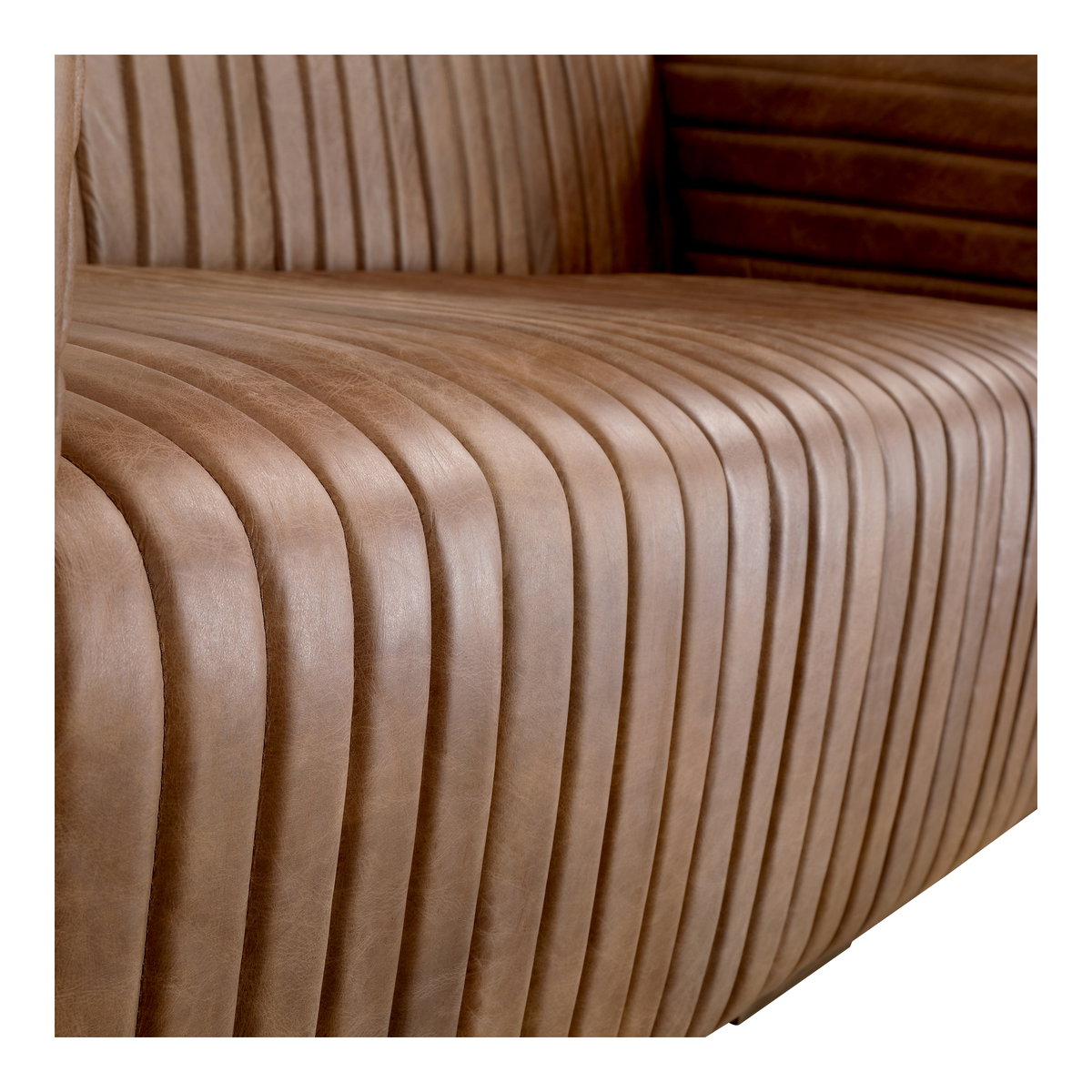 Castle Sofa Brown, Sofas & Sectional by Moe's Home, 95" width x 27.5" height x 39" depth View 7