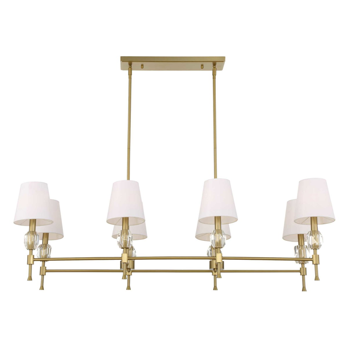 Arques 8 Light Linear Chandelier, Pendant by Uttermost, 48" width x 14.5" height x 18.12" depth View 3