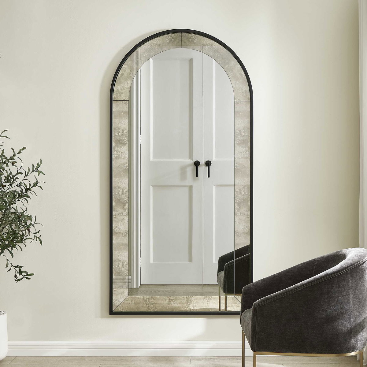 Marlowe Antique Arch Mirror, by Uttermost, 40" width x 80" height x 1.5" depth View 2