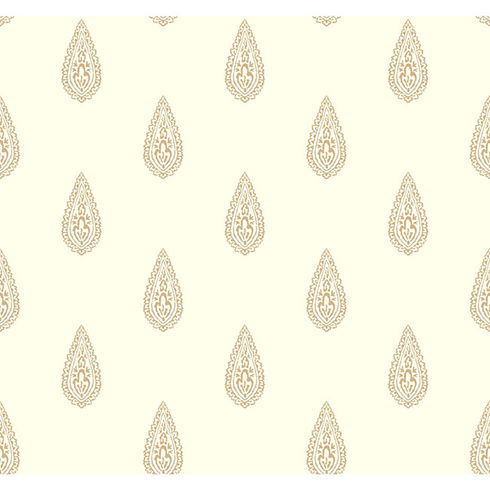 Luxury Teardrop Off White & Gold Metallic Wallpaper