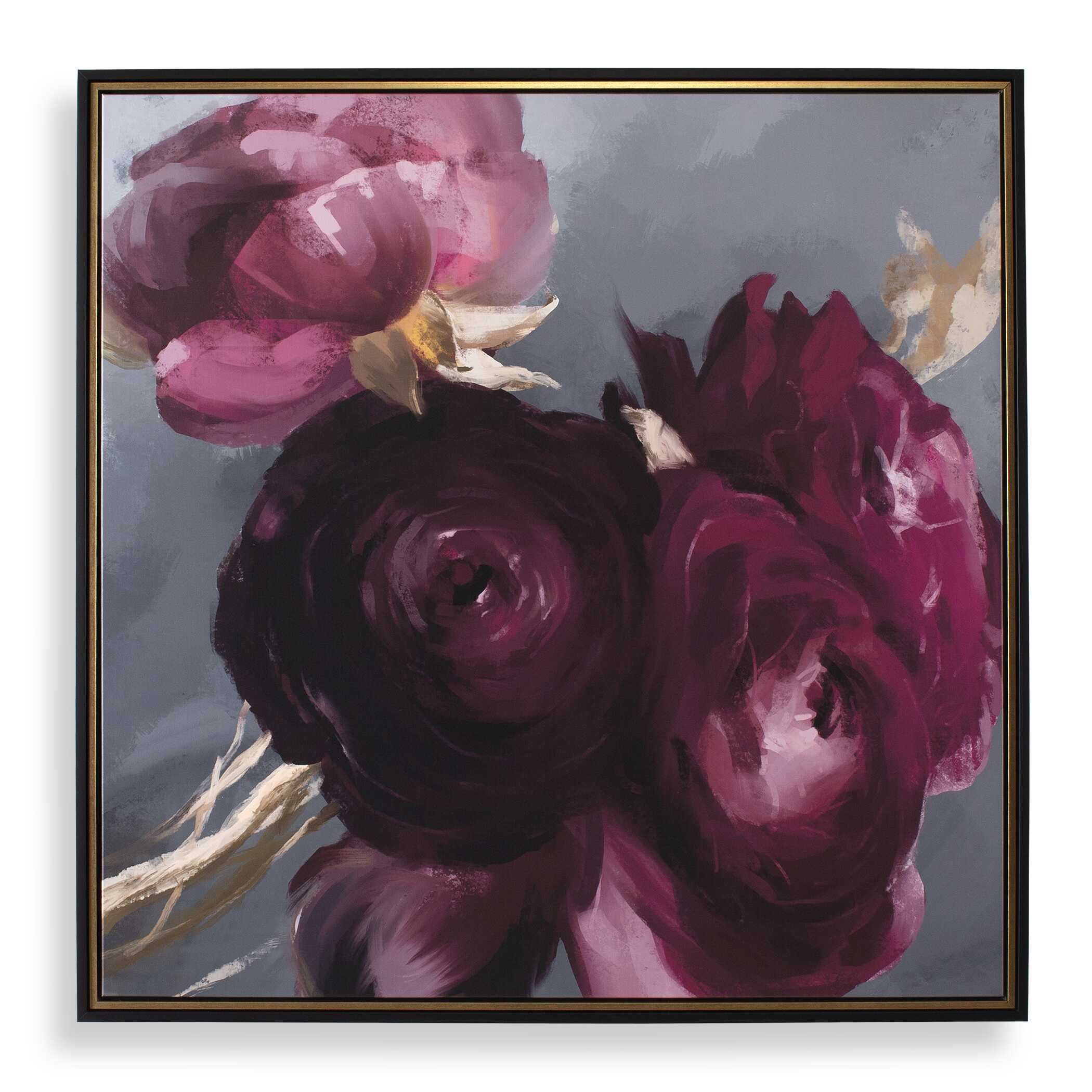 Plum Ranculus Framed Floral Art, Painting by Uttermost, 50.7" width x 50.7" height x 2" depth View 1