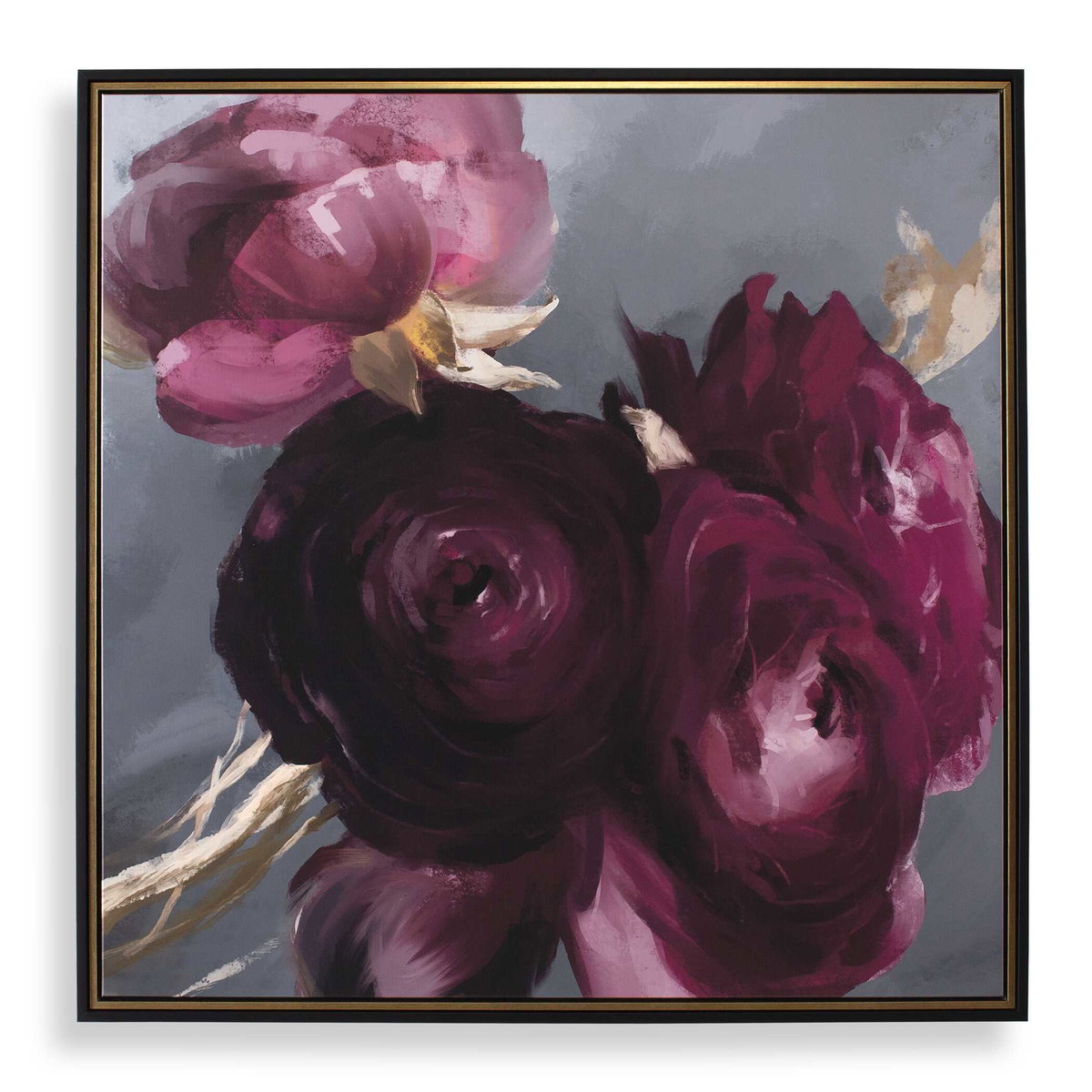 Plum Ranculus Framed Floral Art, Painting by Uttermost, 50.7" width x 50.7" height x 2" depth View 1