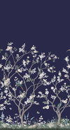 Lingering Garden Navy Wall Mural thumbnail 0